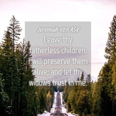 Picture 04 - Jeremiah 49:11 ASV - Leave thy fatherless children, I will preserve - Bible Verse Picture