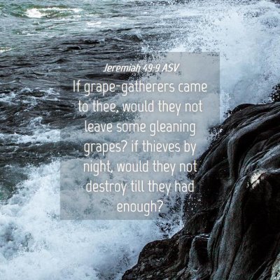 Picture 04 - Jeremiah 49:9 ASV - If grape-gatherers came to thee, would they not - Bible Verse Picture