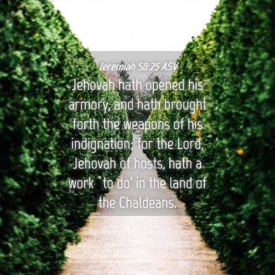 Picture 04 - Jeremiah 50:25 ASV - Jehovah hath opened his armory, and hath brought - Bible Verse Picture