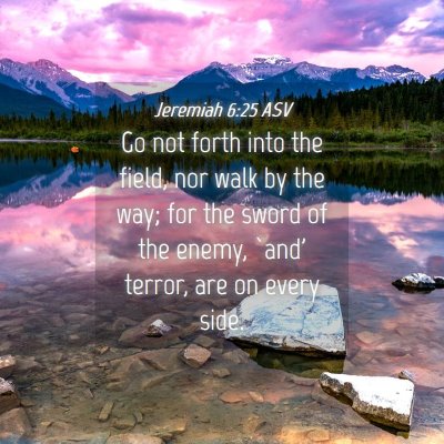 Picture 04 - Jeremiah 6:25 ASV - Go not forth into the field, nor walk by the way; - Bible Verse Picture