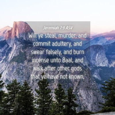 Picture 04 - Jeremiah 7:9 ASV - Will ye steal, murder, and commit adultery, and - Bible Verse Picture