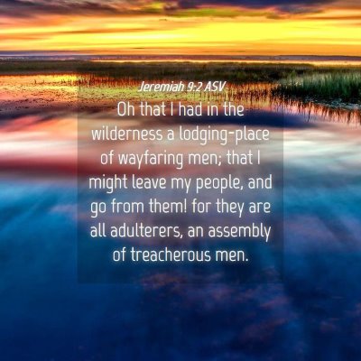 Picture 04 - Jeremiah 9:2 ASV - Oh that I had in the wilderness a lodging-place - Bible Verse Picture