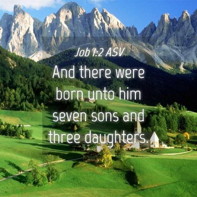 Picture 04 - Job 1:2 ASV - And there were born unto him seven sons and three - Bible Verse Picture
