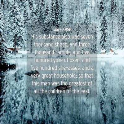 Picture 04 - Job 1:3 ASV - His substance also was seven thousand sheep, and - Bible Verse Picture