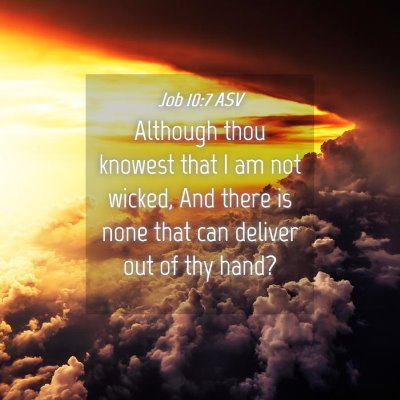 Picture 04 - Job 10:7 ASV - Although thou knowest that I am not wicked, And - Bible Verse Picture