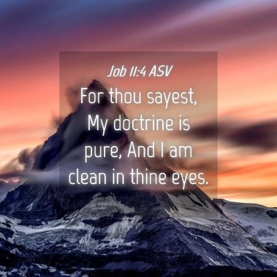 Picture 04 - Job 11:4 ASV - For thou sayest, My doctrine is pure, And I am - Bible Verse Picture