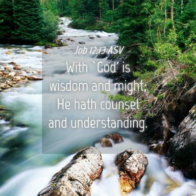 Picture 04 - Job 12:13 ASV - With `God' is wisdom and might; He hath counsel - Bible Verse Picture