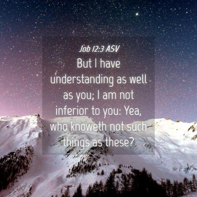 Picture 04 - Job 12:3 ASV - But I have understanding as well as you; I am not - Bible Verse Picture