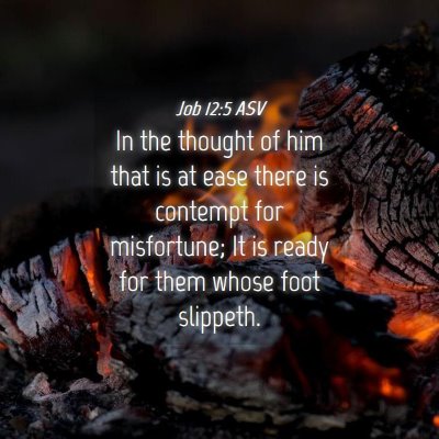 Picture 04 - Job 12:5 ASV - In the thought of him that is at ease there is - Bible Verse Picture