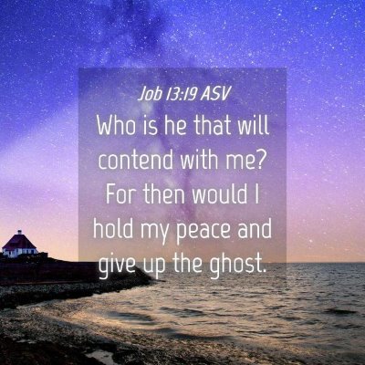 Picture 04 - Job 13:19 ASV - Who is he that will contend with me? For then - Bible Verse Picture