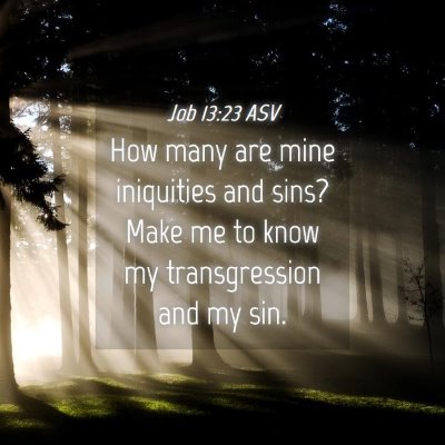 Picture 04 - Job 13:23 ASV - How many are mine iniquities and sins? Make me to - Bible Verse Picture