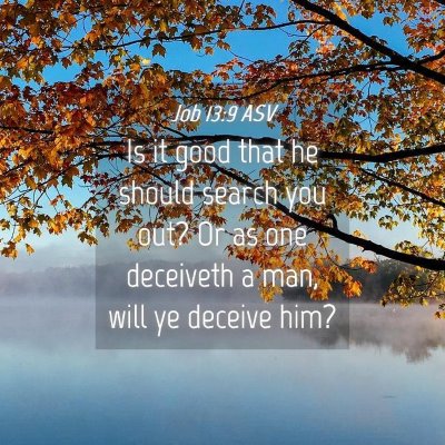Picture 04 - Job 13:9 ASV - Is it good that he should search you out? Or as - Bible Verse Picture