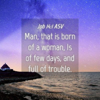 Picture 04 - Job 14:1 ASV - Man, that is born of a woman, Is of few days, and - Bible Verse Picture
