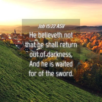 Picture 04 - Job 15:22 ASV - He believeth not that he shall return out of - Bible Verse Picture