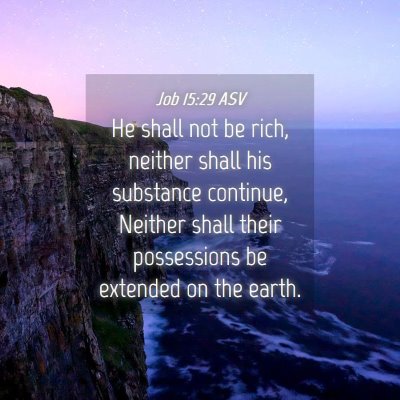 Picture 04 - Job 15:29 ASV - He shall not be rich, neither shall his substance - Bible Verse Picture