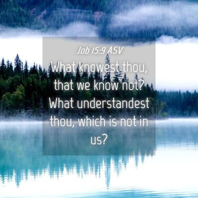 Picture 04 - Job 15:9 ASV - What knowest thou, that we know not? What - Bible Verse Picture