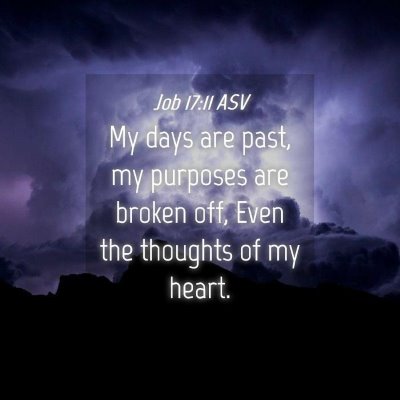 Picture 04 - Job 17:11 ASV - My days are past, my purposes are broken off, - Bible Verse Picture
