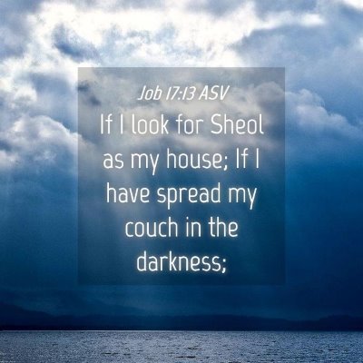 Picture 04 - Job 17:13 ASV - If I look for Sheol as my house; If I have spread - Bible Verse Picture