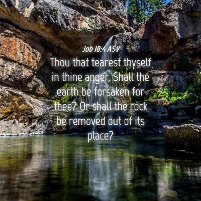 Picture 04 - Job 18:4 ASV - Thou that tearest thyself in thine anger, Shall - Bible Verse Picture