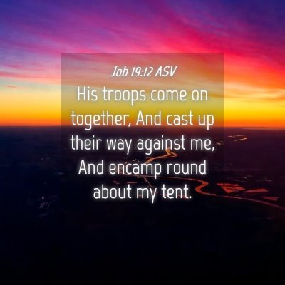 Picture 04 - Job 19:12 ASV - His troops come on together, And cast up their - Bible Verse Picture