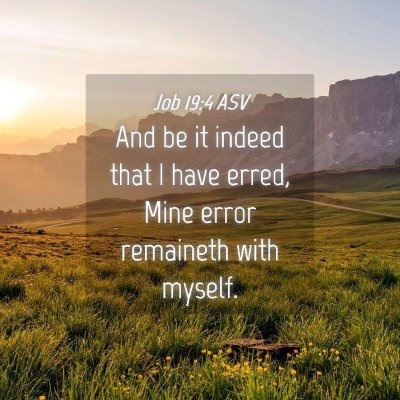 Picture 04 - Job 19:4 ASV - And be it indeed that I have erred, Mine error - Bible Verse Picture