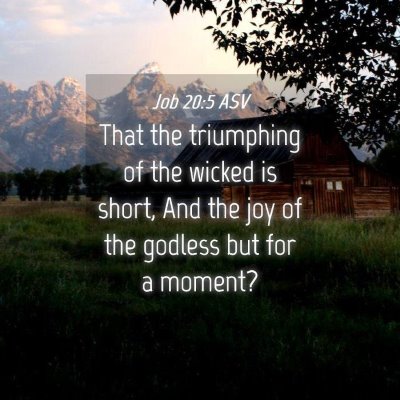 Picture 04 - Job 20:5 ASV - That the triumphing of the wicked is short, And - Bible Verse Picture