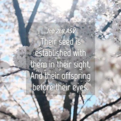 Picture 04 - Job 21:8 ASV - Their seed is established with them in their - Bible Verse Picture