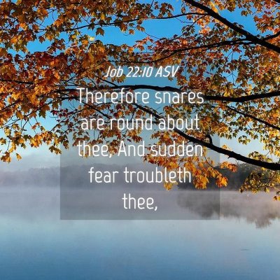 Picture 04 - Job 22:10 ASV - Therefore snares are round about thee, And sudden - Bible Verse Picture