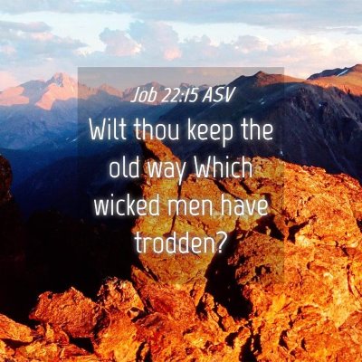 Picture 04 - Job 22:15 ASV - Wilt thou keep the old way Which wicked men have - Bible Verse Picture