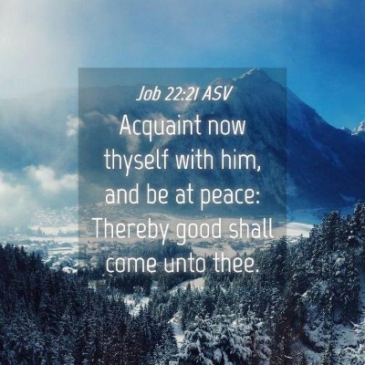 Picture 04 - Job 22:21 ASV - Acquaint now thyself with him, and be at peace: - Bible Verse Picture
