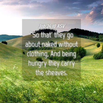 Picture 04 - Job 24:10 ASV - `So that' they go about naked without clothing, - Bible Verse Picture