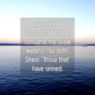 Picture 04 - Job 24:19 ASV - Drought and heat consume the snow waters: `So - Bible Verse Picture