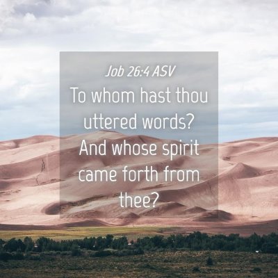 Picture 04 - Job 26:4 ASV - To whom hast thou uttered words? And whose spirit - Bible Verse Picture