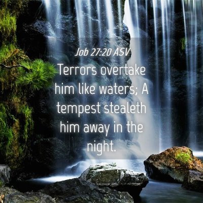 Picture 04 - Job 27:20 ASV - Terrors overtake him like waters; A tempest - Bible Verse Picture