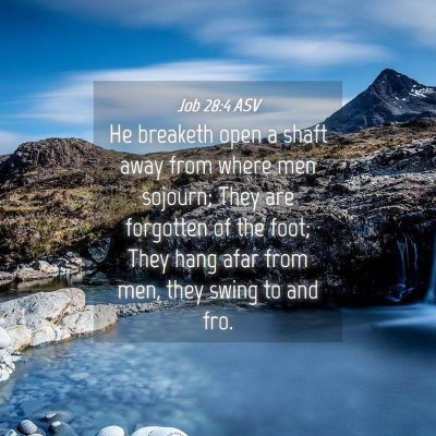 Picture 04 - Job 28:4 ASV - He breaketh open a shaft away from where men - Bible Verse Picture