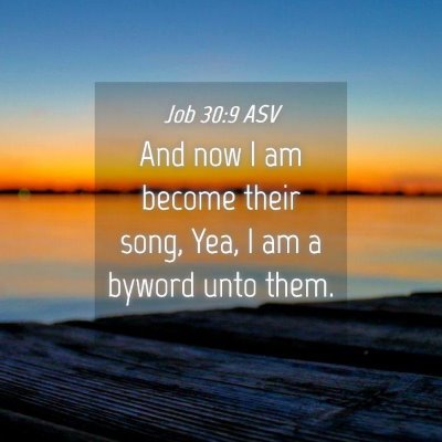 Picture 04 - Job 30:9 ASV - And now I am become their song, Yea, I am a - Bible Verse Picture