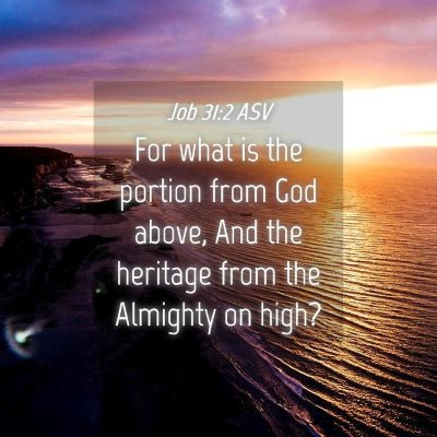 Picture 04 - Job 31:2 ASV - For what is the portion from God above, And the - Bible Verse Picture