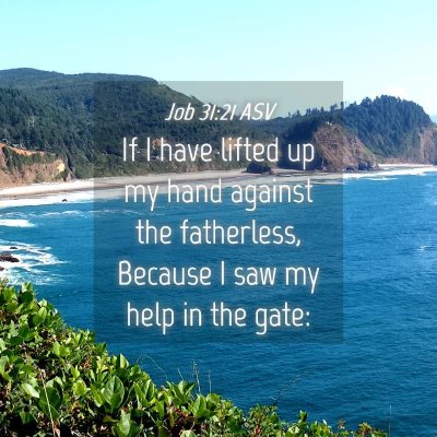 Picture 04 - Job 31:21 ASV - If I have lifted up my hand against the - Bible Verse Picture