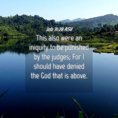 Picture 04 - Job 31:28 ASV - This also were an iniquity to be punished by the - Bible Verse Picture