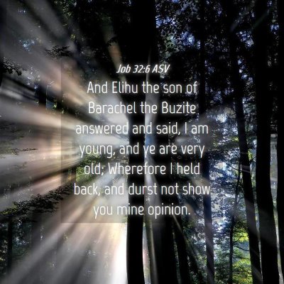 Picture 04 - Job 32:6 ASV - And Elihu the son of Barachel the Buzite answered - Bible Verse Picture