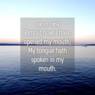 Picture 04 - Job 33:2 ASV - Behold now, I have opened my mouth; My tongue - Bible Verse Picture