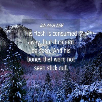 Picture 04 - Job 33:21 ASV - His flesh is consumed away, that it cannot be - Bible Verse Picture
