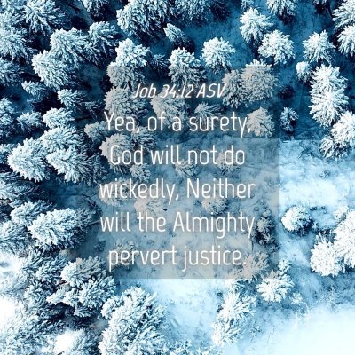 Picture 04 - Job 34:12 ASV - Yea, of a surety, God will not do wickedly, - Bible Verse Picture