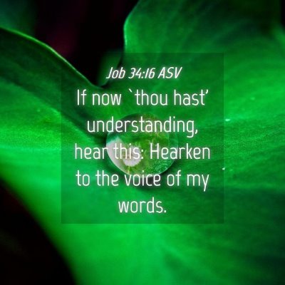 Picture 04 - Job 34:16 ASV - If now `thou hast' understanding, hear this: - Bible Verse Picture