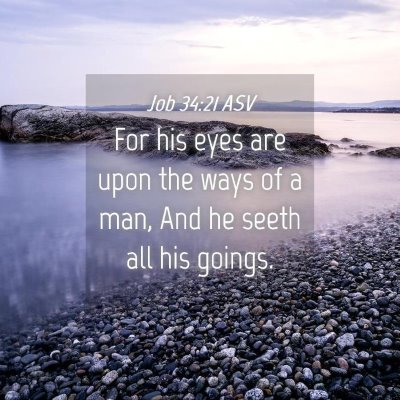 Picture 04 - Job 34:21 ASV - For his eyes are upon the ways of a man, And he - Bible Verse Picture