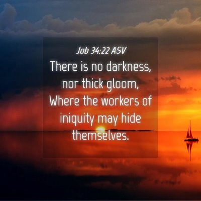 Picture 04 - Job 34:22 ASV - There is no darkness, nor thick gloom, Where the - Bible Verse Picture