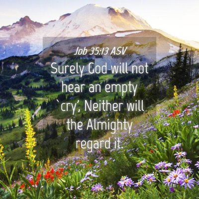 Picture 04 - Job 35:13 ASV - Surely God will not hear an empty `cry', Neither - Bible Verse Picture