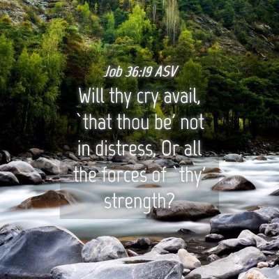 Picture 04 - Job 36:19 ASV - Will thy cry avail, `that thou be' not in - Bible Verse Picture