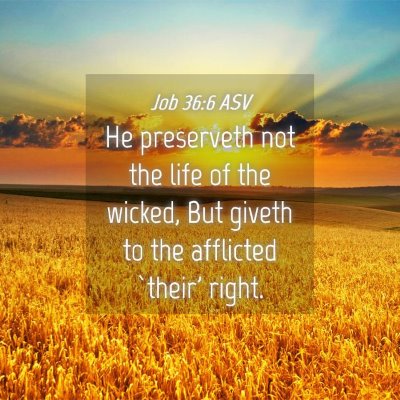Picture 04 - Job 36:6 ASV - He preserveth not the life of the wicked, But - Bible Verse Picture