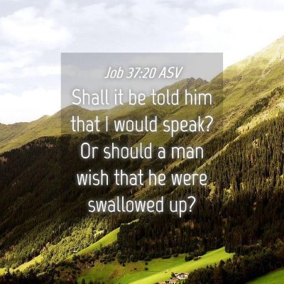 Picture 04 - Job 37:20 ASV - Shall it be told him that I would speak? Or - Bible Verse Picture